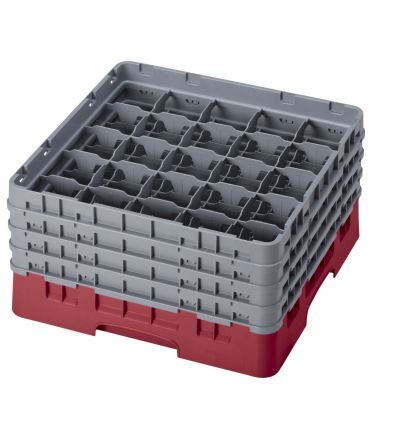 CAMBRO 25S800-416 - Cesta de lavado 25 comp. 4 alturas - 8,7 cm Ø máx. - alt. máx. 21,7 cm - 50 x 50 x 26,7 cm - Arándano