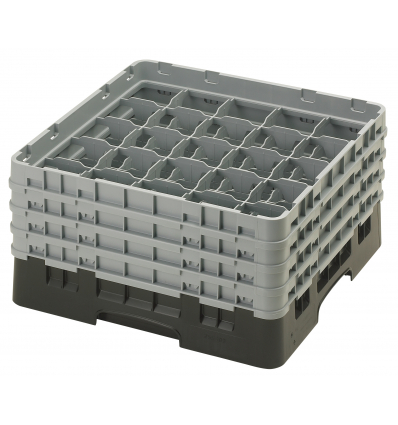 CAMBRO 25S800-110 - Cesta de lavado 25 comp. 4 alturas - 8,7 cm Ø máx. - alt. máx. 21,7 cm - 50 x 50 x 26,7 cm - Negro