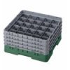 CAMBRO 25S800-119 - Cesta de lavado 25 comp. 4 alturas - 8,7 cm Ø máx. - alt. máx. 21,7 cm - 50 x 50 x 26,7 cm - Verde sherwood