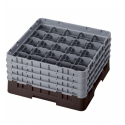 CAMBRO 25S800-167 - Cesta de lavado 25 comp. 4 alturas - 8,7 cm Ø máx. - alt. máx. 21,7 cm - 50 x 50 x 26,7 cm - Castaño