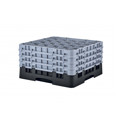 CAMBRO 25S900-110 - Cesta de lavado 25 comp. 4 alturas- 8,7 cm Ø máx. - alt. máx. 24,1 cm - 50 x 50 x 26,7 cm - Negro