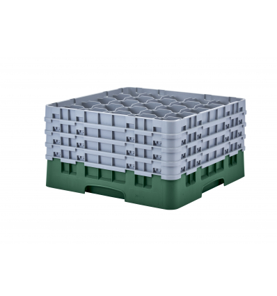 CAMBRO 25S900-119 - Cesta de lavado 25 comp. 4 alturas- 8,7 cm Ø máx. - alt. máx. 24,1 cm - 50 x 50 x 26,7 cm - Verde sherwood