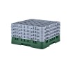 CAMBRO 25S900-119 - Panier de lavage 25 comp. 4 hauteurs- 8,7 cm Ø max. - alt. max. 24,1 cm - 50 x 50 x 26,7 cm - Vert sherwood