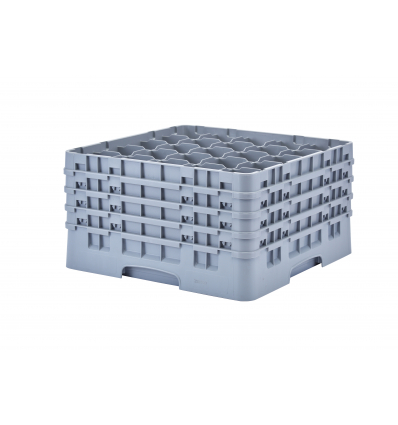 CAMBRO 25S900-151 - Cesta de lavado 25 comp. 4 alturas- 8,7 cm Ø máx. - alt. máx. 24,1 cm - 50 x 50 x 26,7 cm - Gris claro