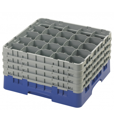 CAMBRO 25S900-186 - Cesta de lavado 25 comp. 4 alturas- 8,7 cm Ø máx. - alt. máx. 24,1 cm - 50 x 50 x 26,7 cm - Azul marino