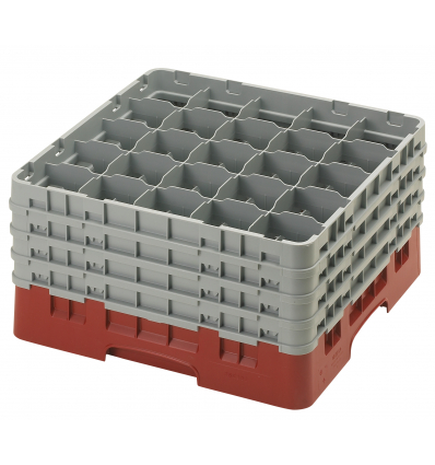 CAMBRO 25S900-416 - Cesta de lavado 25 comp. 4 alturas- 8,7 cm Ø máx. - alt. máx. 24,1 cm - 50 x 50 x 26,7 cm - Arándano