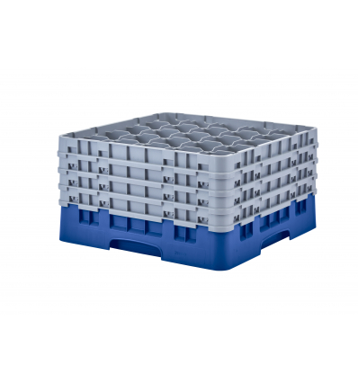 CAMBRO 25S900-168 - Cesta de lavado 25 comp. 4 alturas- 8,7 cm Ø máx. - alt. máx. 24,1 cm - 50 x 50 x 26,7 cm - Azul