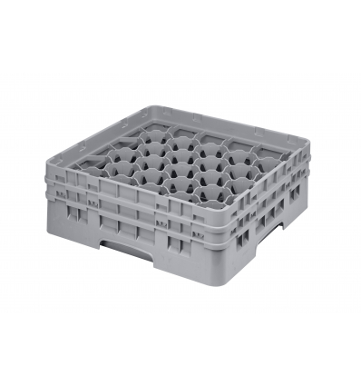 CAMBRO 30S434-151 - Cesta de lavado 30 comp. 2 alturas - 7,84 cm Ø máx. - alt. máx. 13,5 cm - 50 x 50 x 18,4 cm - Gris claro