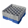 CAMBRO 30S638-168 - Cesta de lavado 30 comp. 3 alturas - 7,84 cm Ø máx. - alt. máx. 17,6 cm - 50 x 50 x 22,5 cm - Azul