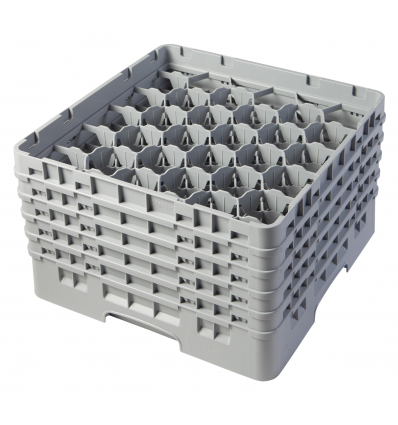 CAMBRO 30S958-151 - Cesta de lavado 30 comp. 5 alturas - 7,84 cm Ø máx. - alt. máx. 25,8 cm - 50 x 50 x 30,8 cm - Gris claro