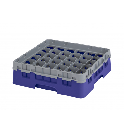 CAMBRO 36S318-186 - Cesta de lavado 36 comp. 1 altura - 7,2 cm Ø máx. - alt. máx. 9,4 cm - 50 x 50 x 14,3 cm - Azul marino