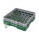 CAMBRO 36S318-119 - Cesta de lavado 36 comp. 1 altura - 7,2 cm Ø máx. - alt. máx. 9,4 cm - 50 x 50 x 14,3 cm - Verde sherwood