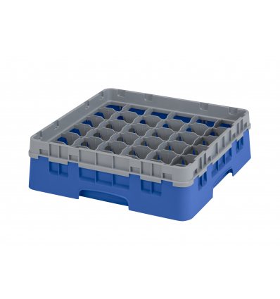 CAMBRO 36S318-168 - Cesta de lavado 36 comp. 1 altura - 7,2 cm Ø máx. - alt. máx. 9,4 cm - 50 x 50 x 14,3 cm - Azul