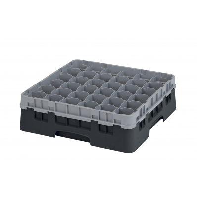 CAMBRO 36S418-110 - Cesta de lavado 36 comp. 1 altura - 7,2 cm Ø máx. - alt. máx. 11,8 cm - 50 x 50 x 14,3 cm - Negro