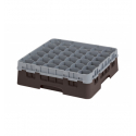 CAMBRO 36S418-167 - Cesta de lavado 36 comp. 1 altura - 7,2 cm Ø máx. - alt. máx. 11,8 cm - 50 x 50 x 14,3 cm - Castaño