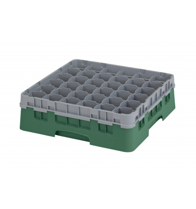 CAMBRO 36S418-119 - Cesta de lavado 36 comp. 1 altura - 7,2 cm Ø máx. - alt. máx. 11,8 cm - 50 x 50 x 14,3 cm - Verde sherwood