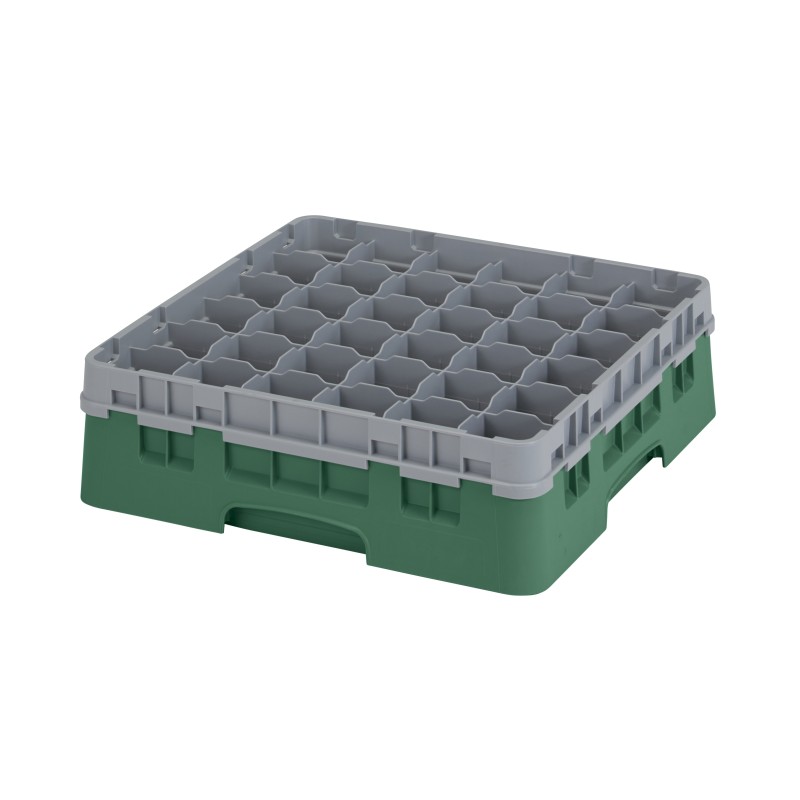 CAMBRO 36S418-119 - Washing basket 36 comp. 1 height - 7,2 cm Ø max. - height. max. 11.8 cm - 50 x 50 x 14.3 cm - Sherwood Green