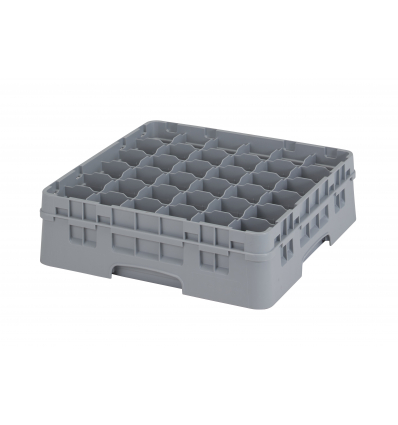 CAMBRO 36S418-151 - Cesta de lavado 36 comp. 1 altura - 7,2 cm Ø máx. - alt. máx. 11,8 cm - 50 x 50 x 14,3 cm - Gris claro