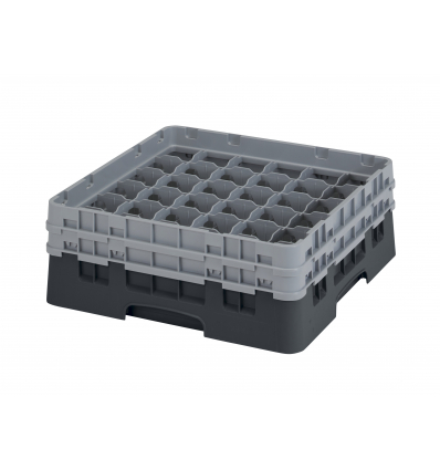 CAMBRO 36S434-110 - Cesta de lavado 36 comp. 2 alturas - 7,2 cm Ø máx. - alt. máx. 13,5 cm - 50 x 50 x 18,4 cm - Negro