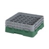 CAMBRO 36S434-119 - Panier de lavage 36 comp. 2 hauteurs - 7,2 cm Ø max. - alt. max. 13,5 cm - 50 x 50 x 18,4 cm - Vert sherwood