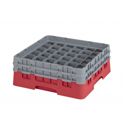 CAMBRO 36S434-163 - Cesta de lavado 36 comp. 2 alturas - 7,2 cm Ø máx. - alt. máx. 13,5 cm - 50 x 50 x 18,4 cm - Rojo