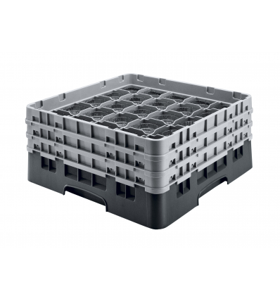 CAMBRO 36S534-110 - Cesta de lavado 36 comp. 2 alturas - 7,2 cm Ø máx. - alt. máx. 14,9 cm - 50 x 50 x 18,4 cm - Negro