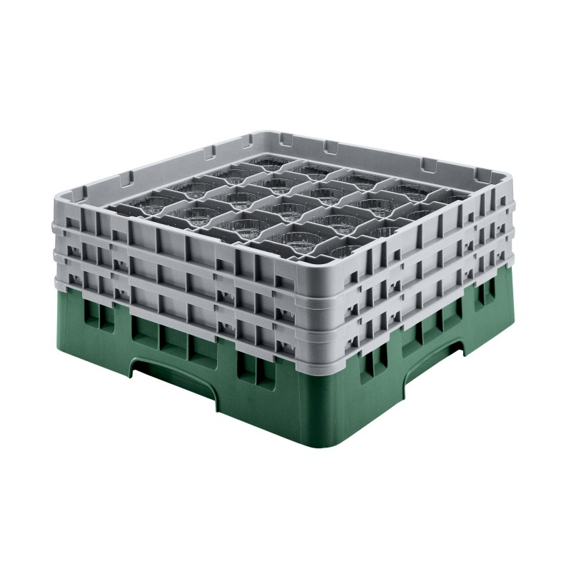 CAMBRO 36S534-119 - Panier de lavage 36 comp. 2 hauteurs - 7,2 cm Ø max. - alt. max. 14,9 cm - 50 x 50 x 18,4 cm - Vert sherwood