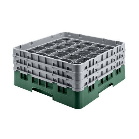 CAMBRO 36S534-119 - Panier de lavage 36 comp. 2 hauteurs - 7,2 cm Ø max. - alt. max. 14,9 cm - 50 x 50 x 18,4 cm - Vert sherwood