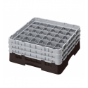 CAMBRO 36S638-167 - Cesta de lavado 36 comp. 3 alturas - 7,2 cm Ø máx. - alt. máx. 17,6 cm - 50 x 50 x 22,5 cm - Castaño