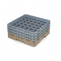 CAMBRO 36S638-184 - Cesta de lavado 36 comp. 3 alturas - 7,2 cm Ø máx. - alt. máx. 17,6 cm - 50 x 50 x 22,5 cm - Beige