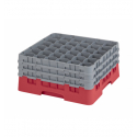 CAMBRO 36S738-163 - Cesta de lavado 36 comp. 3 alturas - 7,2 cm Ø máx. - alt. máx. 20 cm - 50 x 50 x 22,5 cm - Rojo