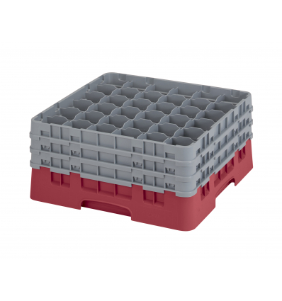 CAMBRO 36S738-416 - Cesta de lavado 36 comp. 3 alturas - 7,2 cm Ø máx. - alt. máx. 20 cm - 50 x 50 x 22,5 cm - Arándano