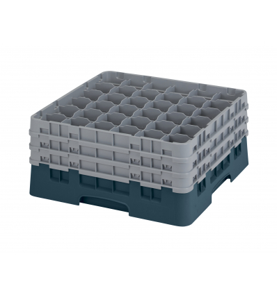 CAMBRO 36S738-414 - Cesta de lavado 36 comp. 3 alturas - 7,2 cm Ø máx. - alt. máx. 20 cm - 50 x 50 x 22,5 cm - Cerceta