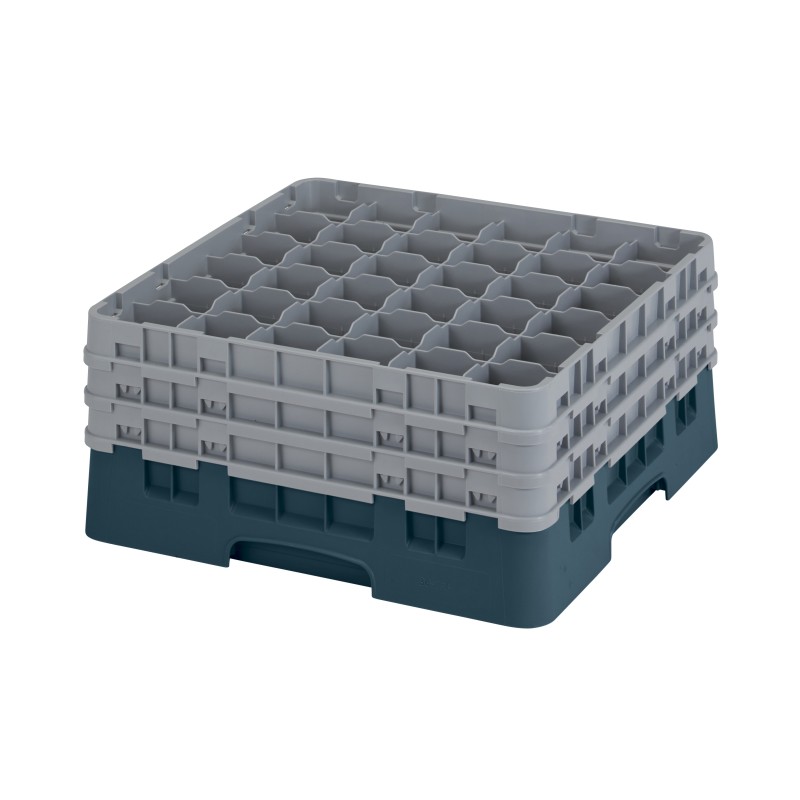 CAMBRO 36S738-414 - Panier de lavage 36 comp. 3 hauteurs - 7,2 cm Ø max. - alt. max. 20 cm - 50 x 50 x 22,5 cm - Cerceta