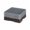 CAMBRO 36S738-167 - Cesta de lavado 36 comp. 3 alturas - 7,2 cm Ø máx. - alt. máx. 20 cm - 50 x 50 x 22,5 cm - Castaño