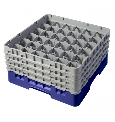 CAMBRO 36S800-186 - Cesta de lavado 36 comp. 4 alturas - 7,2 cm Ø máx. - alt. máx. 21,7 cm - 50 x 50 x 26,7 cm - Azul marino