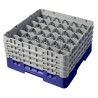 CAMBRO 36S800-186 - Panier de lavage 36 comp. 4 hauteurs - 7,2 cm Ø max. - alt. max. 21,7 cm - 50 x 50 x 26,7 cm - Bleu marine