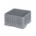 CAMBRO 36S900-151 - Cesta de lavado 36 comp. 4 alturas - 7,2 cm Ø máx. - alt. máx. 24,1 cm - 50 x 50 x 26,7 cm - Gris claro