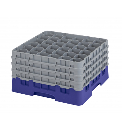 CAMBRO 36S900-186 - Cesta de lavado 36 comp. 4 alturas - 7,2 cm Ø máx. - alt. máx. 24,1 cm - 50 x 50 x 26,7 cm - Azul marino