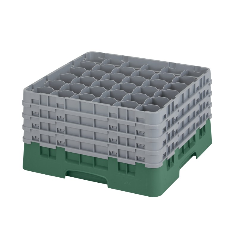CAMBRO 36S900-119 - Washing basket 36 comp. 4 heights - 7,2 cm Ø max. - height. max. 24.1 cm - 50 x 50 x 26.7 cm - Sherwood Gree