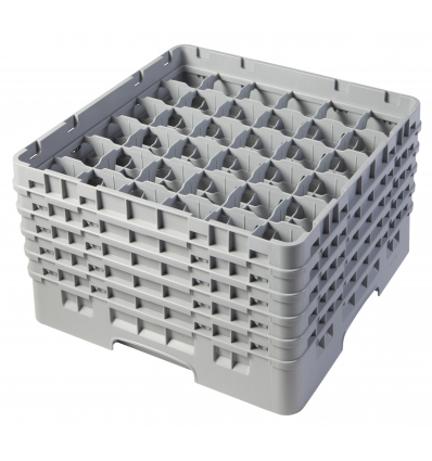 CAMBRO 36S958-151 - Cesta de lavado 36 comp. 5 alturas - 7,2 cm Ø máx. - alt. máx. 25,8 cm - 50 x 50 x 30,8 cm - Gris claro