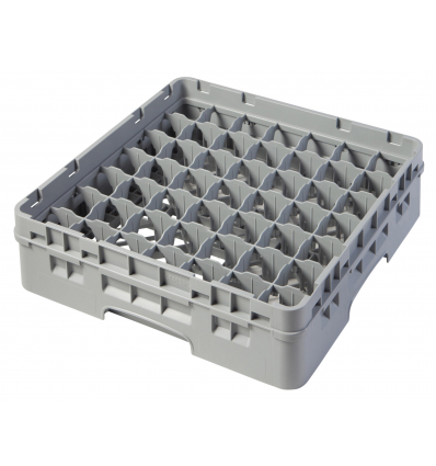 CAMBRO 49S318-151 - Cesta de lavado 49 comp. 1 altura - 6 cm Ø máx. - alt. máx. 9,4 cm - 50 x 50 x 14,3 cm - Gris claro