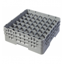 CAMBRO 49S434-151 - Cesta de lavado 49 comp. 2 alturas - 6 cm Ø máx. - alt. máx. 13,5 cm - 50 x 50 x 18,4 cm - Gris claro