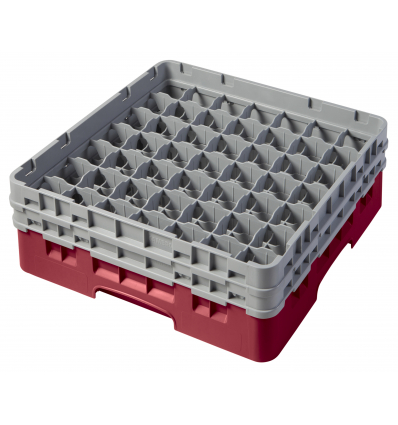 CAMBRO 49S434-416 - Cesta de lavado 49 comp. 2 alturas - 6 cm Ø máx. - alt. máx. 13,5 cm - 50 x 50 x 18,4 cm - Arándano