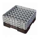 CAMBRO 49S638-167 - Cesta de lavado 49 comp. 3 alturas - 6 cm Ø máx. - alt. máx. 17,6 cm - 50 x 50 x 22,5 cm - Castaño