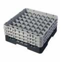 CAMBRO 49S638-110 - Cesta de lavado 49 comp. 3 alturas - 6 cm Ø máx. - alt. máx. 17,6 cm - 50 x 50 x 22,5 cm - Negro