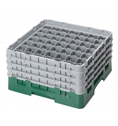 CAMBRO 49S800-119 - Cesta de lavado 49 comp. 4 alturas - 6 cm Ø máx. - alt. máx. 21,7 cm - 50 x 50 x 26,7 cm - Verde sherwood