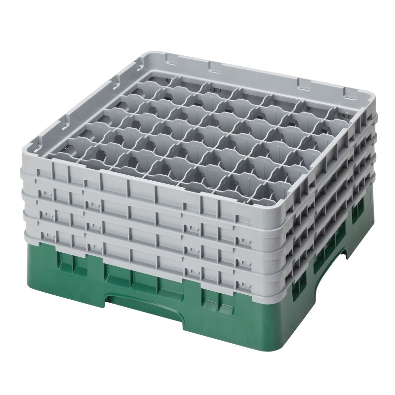 CAMBRO 49S800-119 - Washing basket 49 comp. 4 heights - 6 cm Ø max. - height. max. 21.7 cm - 50 x 50 x 26.7 cm - Sherwood Green
