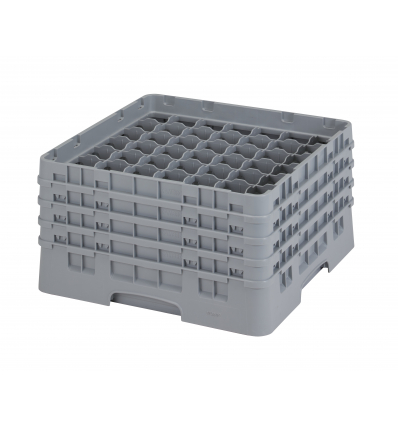 CAMBRO 49S800-151 - Cesta de lavado 49 comp. 4 alturas - 6 cm Ø máx. - alt. máx. 21,7 cm - 50 x 50 x 26,7 cm - Gris claro