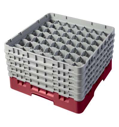 CAMBRO 49S958-416 - Cesta de lavado 49 comp. 5 alturas - 6 cm Ø máx. - alt. máx. 25,8 cm - 50 x 50 x 30,8 cm - Arándano